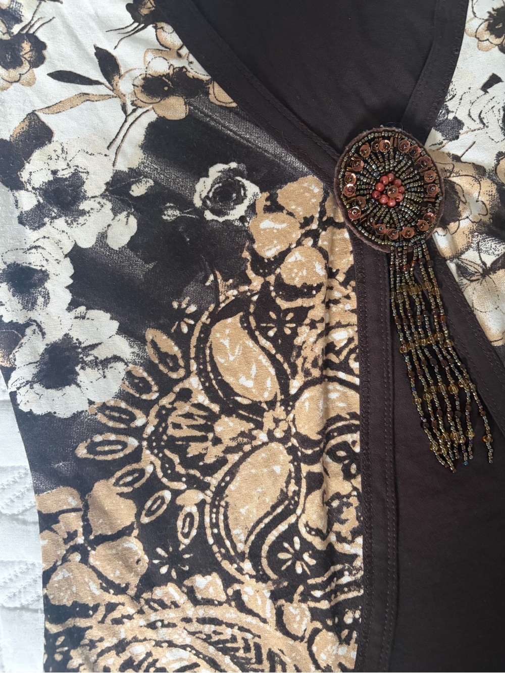Vintage Y2K Apriori Beaded Medallion Layered Tank Top - Earthcore Grunge - Picture 8 of 10